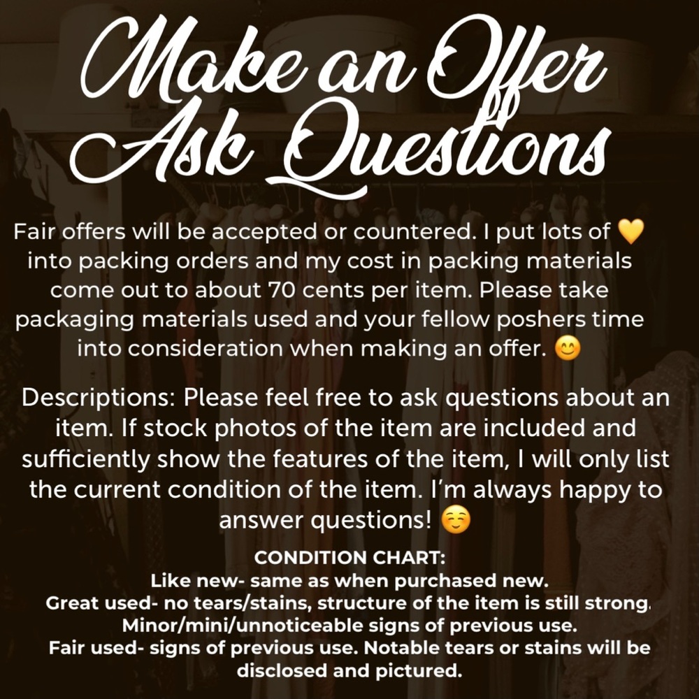 Make an Offer/Ask Questions/Condition Chart